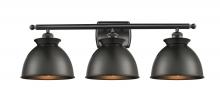 Innovations Lighting 516-3W-BK-M14-BK - Adirondack - 3 Light - 28 inch - Matte Black - Bath Vanity Light