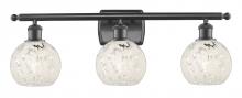  516-3W-OB-G1216-6WM - White Mouchette - 3 Light - 26 inch - Oil Rubbed Bronze - Bath Vanity Light