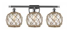 Innovations Lighting 516-3W-PC-G122-8RB - Farmhouse Rope - 3 Light - 28 inch - Polished Chrome - Bath Vanity Light