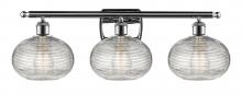 Innovations Lighting 516-3W-PC-G555-8CL - Ithaca - 3 Light - 28 inch - Polished Chrome - Bath Vanity Light