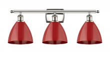 Innovations Lighting 516-3W-PN-MBD-75-RD - Plymouth - 3 Light - 28 inch - Polished Nickel - Bath Vanity Light