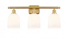  516-3W-SG-G558-6GWH - Bella - 3 Light - 26 inch - Satin Gold - Bath Vanity Light