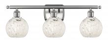  516-3W-SN-G1216-6WM - White Mouchette - 3 Light - 26 inch - Brushed Satin Nickel - Bath Vanity Light