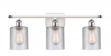  516-3W-WPC-G112 - Cobbleskill - 3 Light - 25 inch - White Polished Chrome - Bath Vanity Light