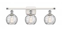  516-3W-WPC-G1215-6 - Athens Water Glass - 3 Light - 26 inch - White Polished Chrome - Bath Vanity Light