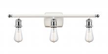  516-3W-WPC - Bare Bulb - 3 Light - 26 inch - White Polished Chrome - Bath Vanity Light