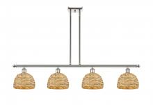 Innovations Lighting 516-4I-PN-RBD-8-NAT - Woven Rattan - 4 Light - 48 inch - Polished Nickel - Multi Pendant