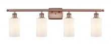  516-4W-AC-G801 - Clymer - 4 Light - 34 inch - Antique Copper - Bath Vanity Light