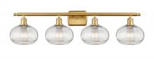 Innovations Lighting 516-4W-SG-G555-8CL - Ithaca - 4 Light - 38 inch - Satin Gold - Bath Vanity Light