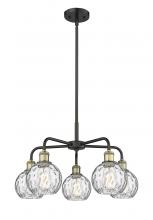 Innovations Lighting 516-5CR-BAB-G1215-6 - Athens Water Glass - 5 Light - 24 inch - Black Antique Brass - Chandelier