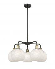 Innovations Lighting 516-5CR-BAB-G1216-8WM - White Mouchette - 5 Light - 26 inch - Black Antique Brass - Chandelier