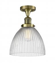 Innovations Lighting 517-1CH-AB-G222-LED - Seneca Falls - 1 Light - 10 inch - Antique Brass - Semi-Flush Mount