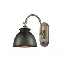 Innovations Lighting 518-1W-AB-M14-BK-LED - Adirondack - 1 Light - 8 inch - Antique Brass - Sconce