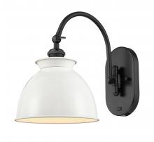  518-1W-BK-M14-W - Adirondack - 1 Light - 8 inch - Matte Black - Sconce