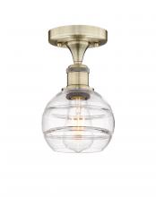 Innovations Lighting 616-1F-AB-G556-6CL - Rochester - 1 Light - 6 inch - Antique Brass - Semi-Flush Mount