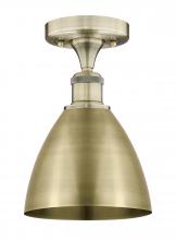 Innovations Lighting 616-1F-AB-MBD-75-AB - Bristol - 1 Light - 8 inch - Antique Brass - Semi-Flush Mount