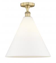 Innovations Lighting 616-1F-BB-GBC-161 - Berkshire - 1 Light - 16 inch - Brushed Brass - Semi-Flush Mount