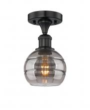 Innovations Lighting 616-1F-BK-G556-6SM - Rochester - 1 Light - 6 inch - Matte Black - Semi-Flush Mount