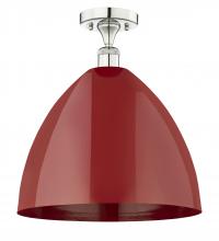 Innovations Lighting 616-1F-PN-MBD-16-RD - Plymouth - 1 Light - 16 inch - Polished Nickel - Semi-Flush Mount