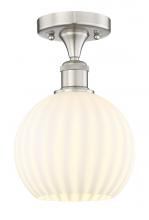 Innovations Lighting 616-1F-SN-G1217-8WV - White Venetian - 1 Light - 8 inch - Brushed Satin Nickel - Semi-Flush Mount