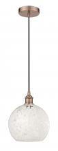 Innovations Lighting 616-1P-AC-G1216-10WM - White Mouchette - 1 Light - 10 inch - Antique Copper - Cord Hung - Mini Pendant