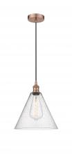 Innovations Lighting 616-1P-AC-GBC-124 - Berkshire - 1 Light - 12 inch - Antique Copper - Cord hung - Mini Pendant