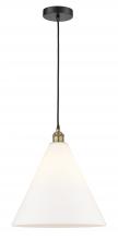 Innovations Lighting 616-1P-BAB-GBC-161 - Berkshire - 1 Light - 16 inch - Black Antique Brass - Cord hung - Pendant