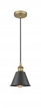 Innovations Lighting 616-1P-BB-M8-BK - Smithfield - 1 Light - 7 inch - Brushed Brass - Cord hung - Mini Pendant