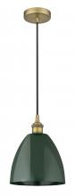 Innovations Lighting 616-1P-BB-MBD-9-GR-LED - Plymouth - 1 Light - 9 inch - Brushed Brass - Cord hung - Mini Pendant