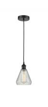 Innovations Lighting 616-1P-BK-G275 - Conesus - 1 Light - 6 inch - Matte Black - Cord hung - Mini Pendant