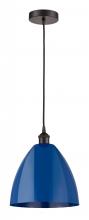  616-1P-OB-MBD-12-BL-LED - Plymouth - 1 Light - 12 inch - Oil Rubbed Bronze - Cord hung - Mini Pendant