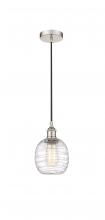 Innovations Lighting 616-1P-PN-G1013 - Belfast - 1 Light - 6 inch - Polished Nickel - Cord hung - Mini Pendant