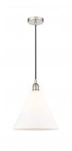 Innovations Lighting 616-1P-PN-GBC-121 - Berkshire - 1 Light - 12 inch - Polished Nickel - Cord hung - Mini Pendant