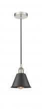 Innovations Lighting 616-1P-PN-M8-BK - Smithfield - 1 Light - 7 inch - Polished Nickel - Cord hung - Mini Pendant