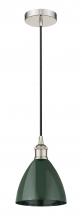 Innovations Lighting 616-1P-PN-MBD-75-GR - Plymouth - 1 Light - 8 inch - Polished Nickel - Cord hung - Mini Pendant