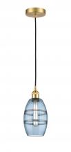 Innovations Lighting 616-1P-SG-G557-6BL - Vaz - 1 Light - 6 inch - Satin Gold - Cord hung - Mini Pendant