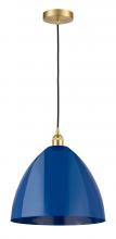  616-1P-SG-MBD-16-BL-LED - Plymouth - 1 Light - 16 inch - Satin Gold - Cord hung - Mini Pendant