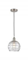 Innovations Lighting 616-1P-SN-G1213-8 - Athens Deco Swirl - 1 Light - 8 inch - Brushed Satin Nickel - Cord hung - Mini Pendant