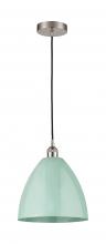 Innovations Lighting 616-1P-SN-MBD-12-SF-LED - Plymouth - 1 Light - 12 inch - Brushed Satin Nickel - Cord hung - Mini Pendant