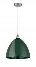 Innovations Lighting 616-1P-SN-MBD-16-GR - Plymouth - 1 Light - 16 inch - Brushed Satin Nickel - Cord hung - Mini Pendant