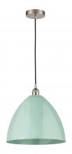 Innovations Lighting 616-1P-SN-MBD-16-SF-LED - Plymouth - 1 Light - 16 inch - Brushed Satin Nickel - Cord hung - Mini Pendant