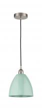 Innovations Lighting 616-1P-SN-MBD-9-SF-LED - Plymouth - 1 Light - 9 inch - Brushed Satin Nickel - Cord hung - Mini Pendant