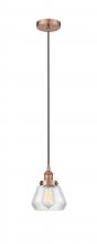 Innovations Lighting 616-1PH-AC-G172 - Fulton - 1 Light - 7 inch - Antique Copper - Cord hung - Mini Pendant