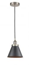 Innovations Lighting 616-1PH-SN-M13-BK - Appalachian - 1 Light - 8 inch - Brushed Satin Nickel - Cord hung - Mini Pendant