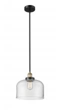  616-1SH-BAB-G72-L - Bell - 1 Light - 12 inch - Black Antique Brass - Cord hung - Mini Pendant