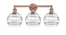  616-3W-AC-G556-8CL - Rochester - 3 Light - 26 inch - Antique Copper - Bath Vanity Light