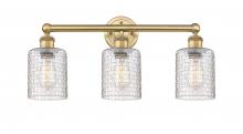  616-3W-BB-G112C-5CL - Cobbleskill - 3 Light - 23 inch - Brushed Brass - Bath Vanity Light