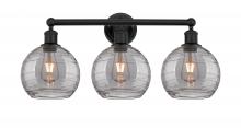 Innovations Lighting 616-3W-BK-G1213-8SM - Athens Deco Swirl - 3 Light - 26 inch - Matte Black - Bath Vanity Light