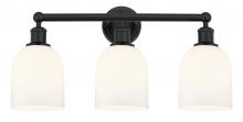 Innovations Lighting 616-3W-BK-G558-6GWH - Bella - 3 Light - 24 inch - Matte Black - Bath Vanity Light