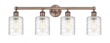 Innovations Lighting 616-4W-AC-G1113 - Cobbleskill - 4 Light - 32 inch - Antique Copper - Bath Vanity Light